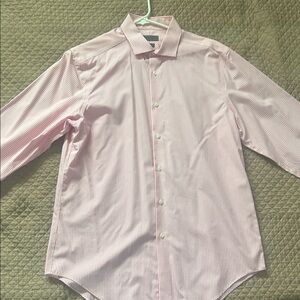 Calvin Klein Men's Light Pink Striped Dress Shirt